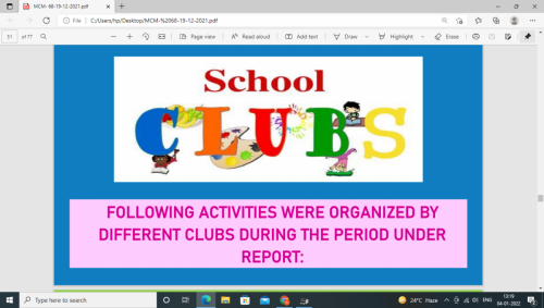 School club activities
